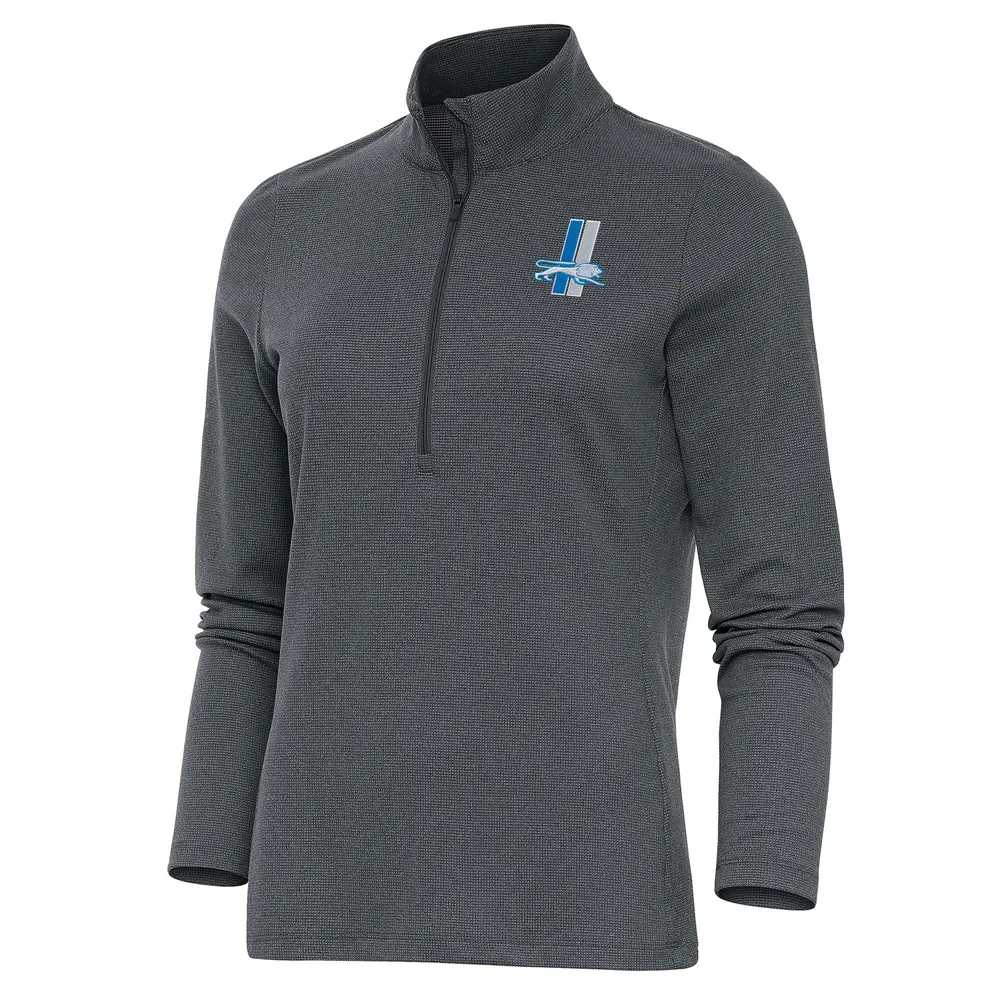 Women's Antigua Heathered Gray Detroit Lions Victory Crewneck Pullover  Sweatshirt