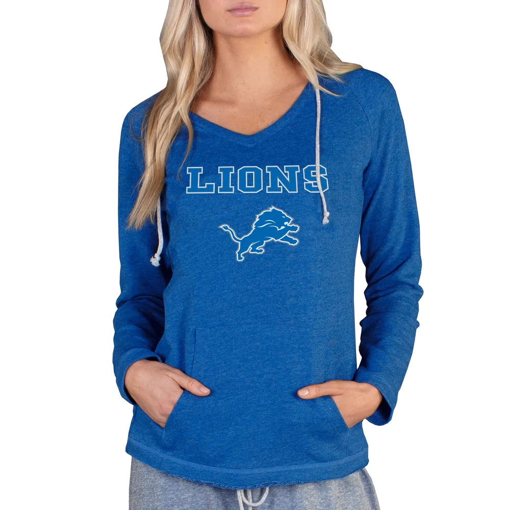 Lids Detroit Lions Concepts Sport Women's Mainstream Hooded Long Sleeve V- Neck Top - Royal