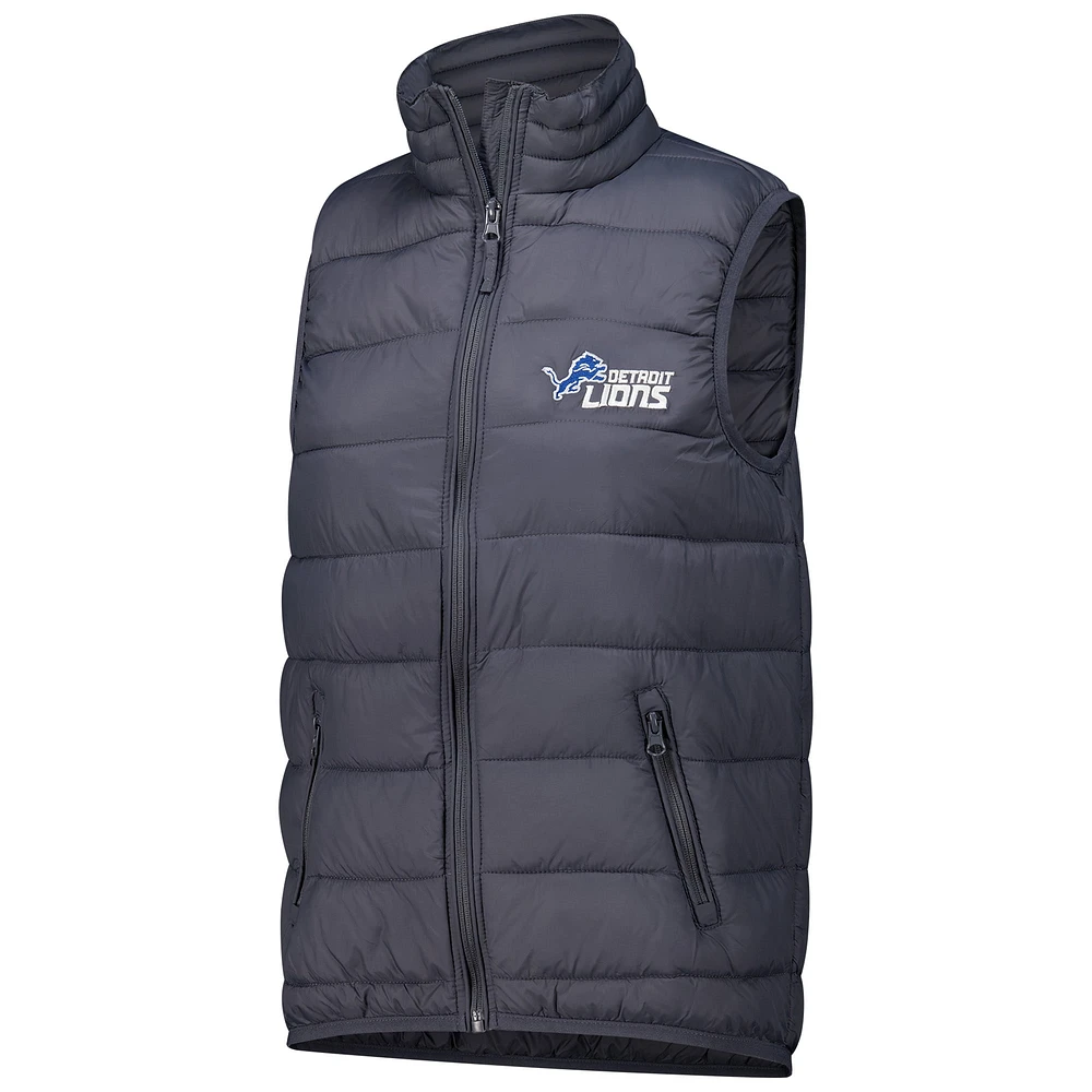 Women's  Dunbrooke Charcoal Detroit Lions Alberta Full-Zip Vest