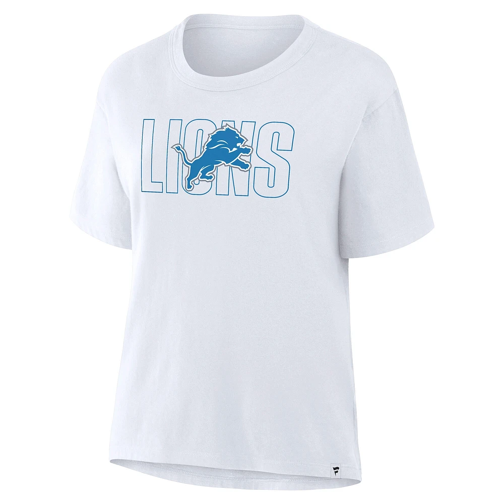 Women's Fanatics Ash Detroit Lions Line Em Up T-Shirt