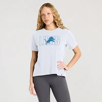 Women's Fanatics Ash Detroit Lions Line Em Up T-Shirt