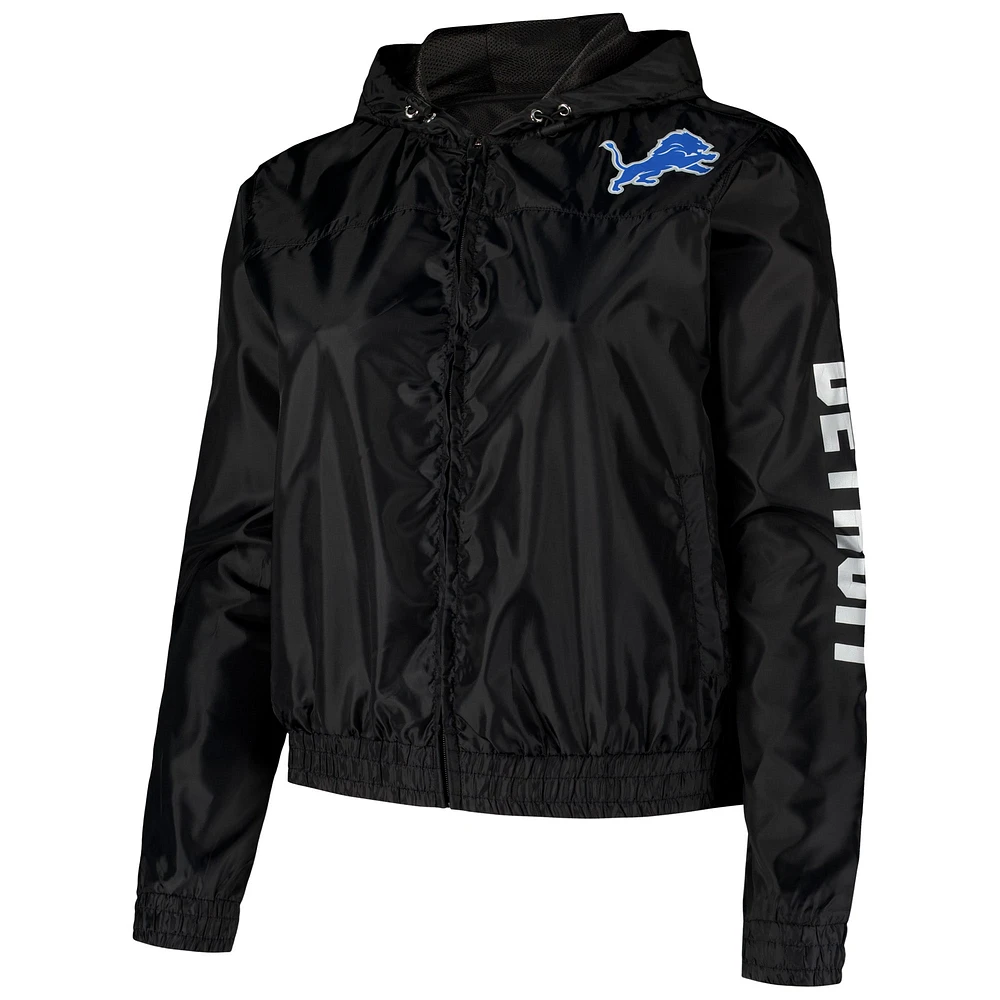 Veste noire entièrement zippée Fanatics Detroit Lions pour femmes