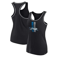 Débardeur noir à dos nageur avec logo principal des Detroit Lions Fanatics pour femmes