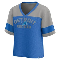 Women's Fanatics  Blue/Silver Detroit Lions Homeschool Jersey Poly V-Neck
Fashion Top