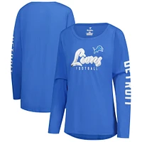 Women's Fanatics Blue Detroit Lions Cheerleader Long Sleeve T-Shirt