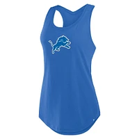 Women's Fanatics Blue Detroit Lions Iron Fan Tank Top