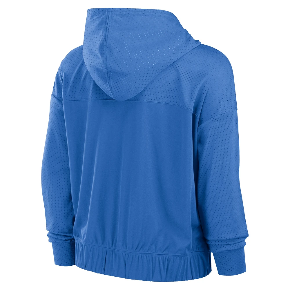 Women's Fanatics Blue Detroit Lions Script Lock Full-Zip Hoodie