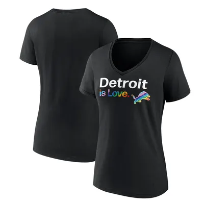 Detroit Lions Fanatics Branded Women's City Pride Team V-Neck T-Shirt - Black