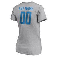 Fanatics Branded Women's Fanatics Branded Heather Gray Detroit Lions  Personalized Team Authentic - V-Neck T-Shirt