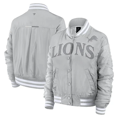 Women's Fanatics  Gray Detroit Lions Elements Wave Full-Snap Jacket