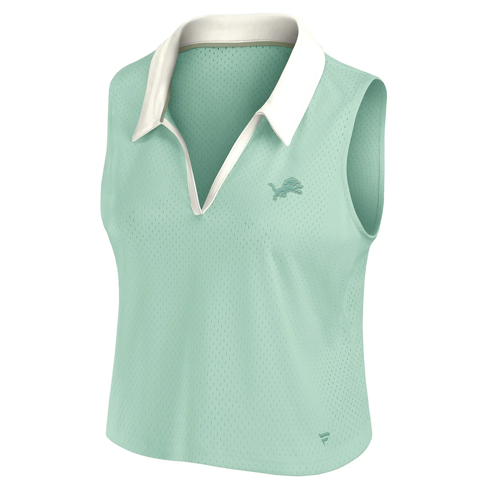 Women's Fanatics Mint Detroit Lions Studio Wellness V-Neck Tank Top