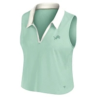 Women's Fanatics Mint Detroit Lions Studio Wellness V-Neck Tank Top