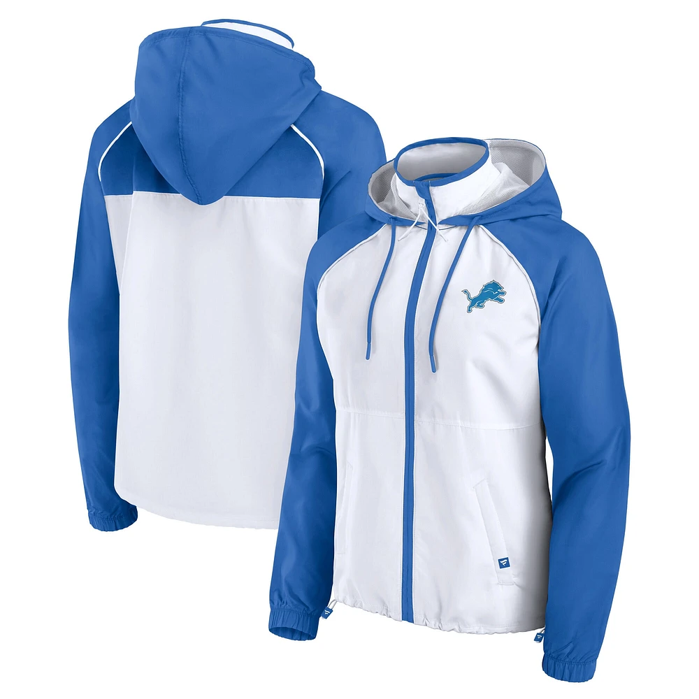 Women's Fanatics White Detroit Lions Full-Zip Anorak Hoodie Jacket