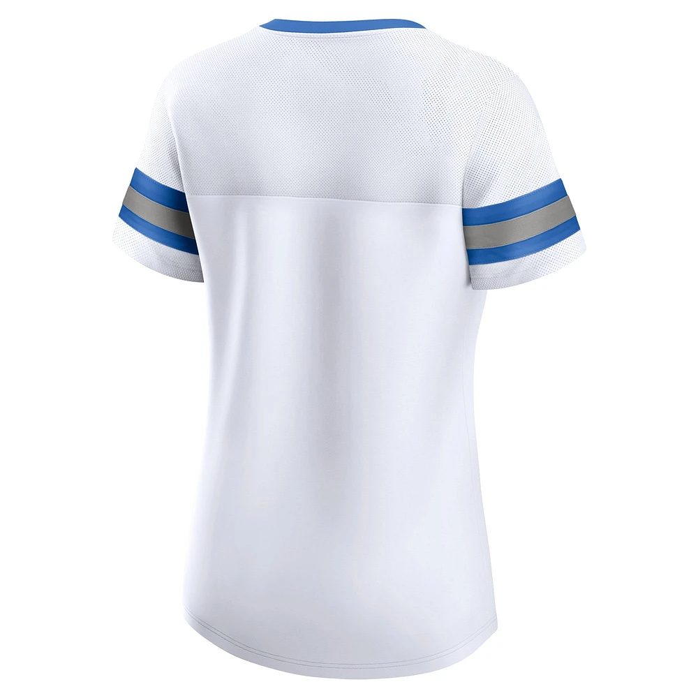 T-shirt à lacets Fanatics pour femmes, blanc, Detroit Lions Sunday Best