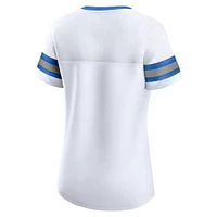 T-shirt à lacets Fanatics pour femmes, blanc, Detroit Lions Sunday Best