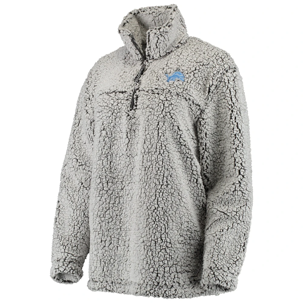 Veste grise Detroit Lions Sherpa à enfiler pour femme