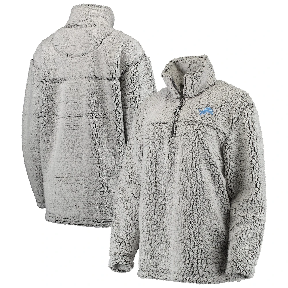 Veste grise Detroit Lions Sherpa à enfiler pour femme