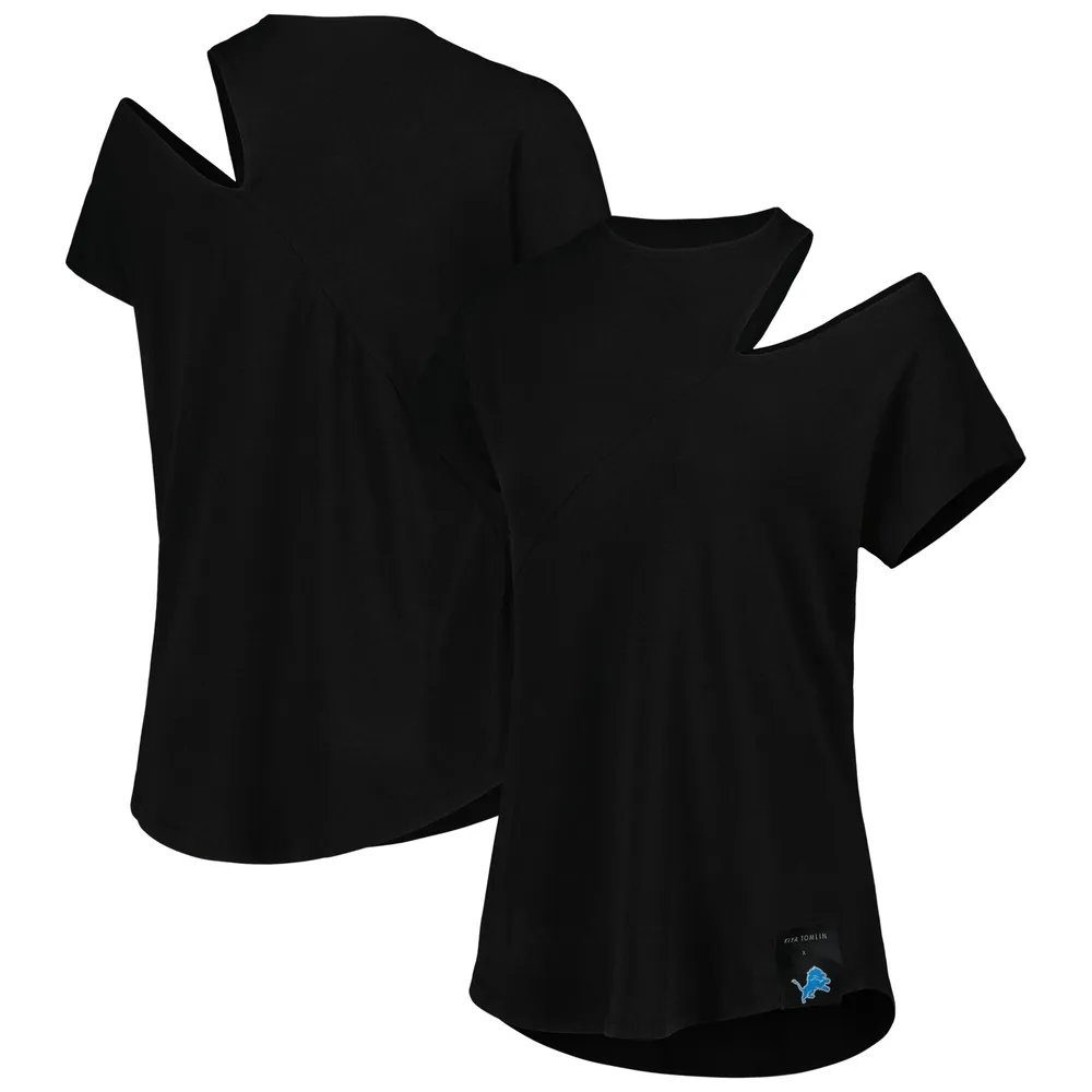 Lids Detroit Lions KIYA TOMLIN Women's Cut Out Tri-Blend Shirt - Black