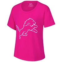 Women's Majestic Threads Amon-Ra St. Brown Pink Detroit Lions Name & Number T-Shirt