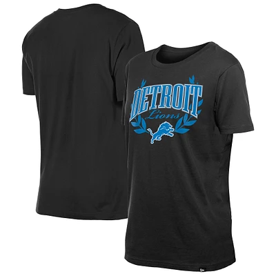 T-shirt noir New Era pour femme, Detroit Lions, repêchage NFL 2025