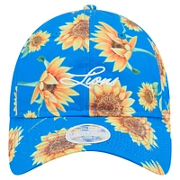 Women's New Era Blue Detroit Lions Adventure Sunflower 9TWENTY Adjustable Hat