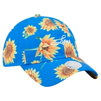 Women's New Era Blue Detroit Lions Adventure Sunflower 9TWENTY Adjustable Hat