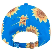 Women's New Era Blue Detroit Lions Adventure Sunflower 9TWENTY Adjustable Hat