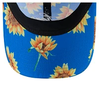 Women's New Era Blue Detroit Lions Adventure Sunflower 9TWENTY Adjustable Hat