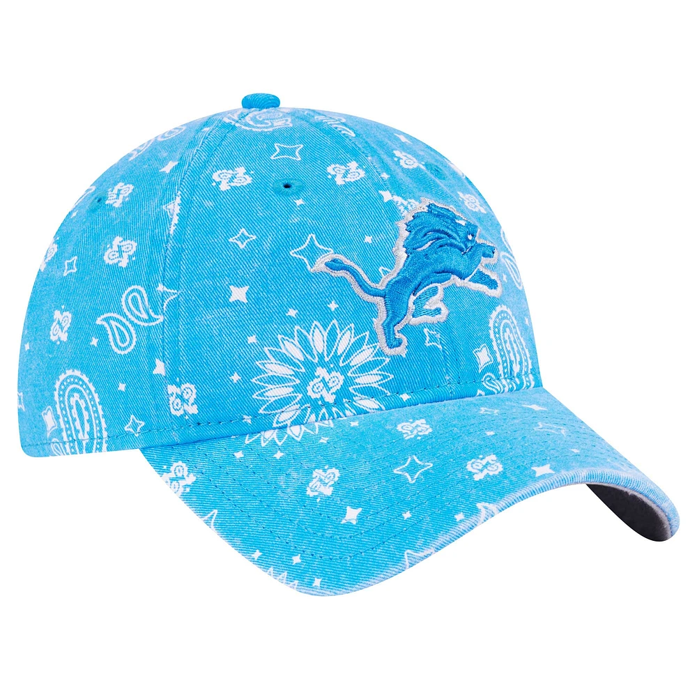 Women's New Era Blue Detroit Lions Paisley 9TWENTY Adjustable Hat