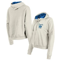 Women's New Era Cream Detroit Lions 3rd Down Historic Pullover Hoodie