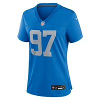 Maillot de match alternatif Nike Aidan Hutchinson pour femme des Detroit Lions, bleu