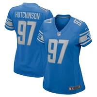 Maillot de match Nike Aidan Hutchinson des Detroit Lions pour femme, bleu