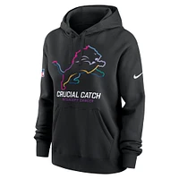 Women's Nike Black Detroit Lions 2024 NFL Crucial Catch Performance Pullover Hoodie