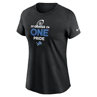 T-shirt Nike noir pour femme Detroit Lions 2024 NFL Playoffs