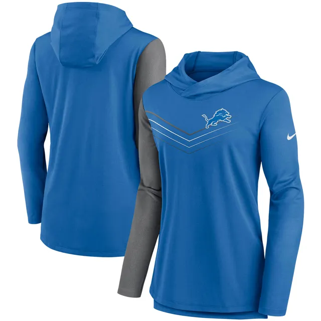 Lids Buffalo Bills Nike Women's Chevron Hoodie Performance Long Sleeve T- Shirt - Royal/Heathered Charcoal