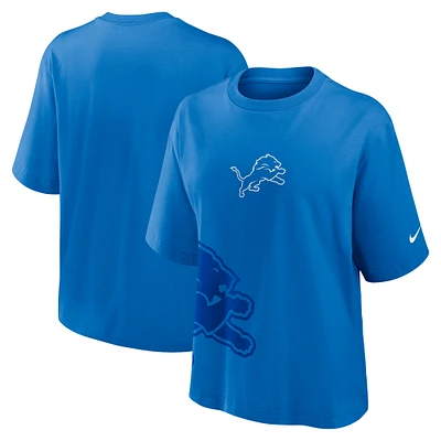 T-shirt Nike bleu pour femme Detroit Lions Boxy