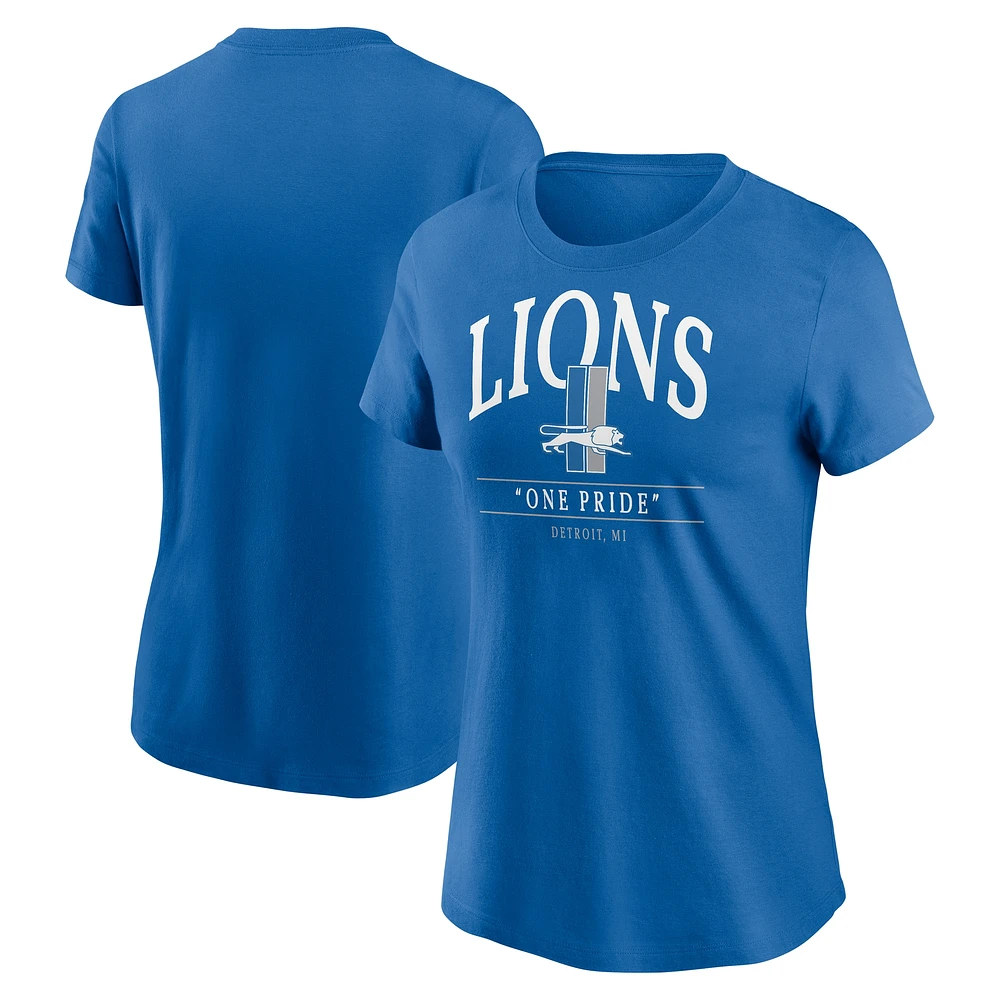 T-shirt Nike bleu Detroit Lions Hometown Local Pack pour femme