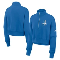 Women's Nike Blue Detroit Lions Rewind Phoenix Half-Zip Sweatshirt