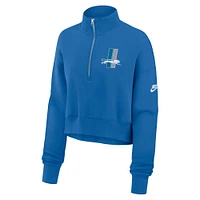 Women's Nike Blue Detroit Lions Rewind Phoenix Half-Zip Sweatshirt
