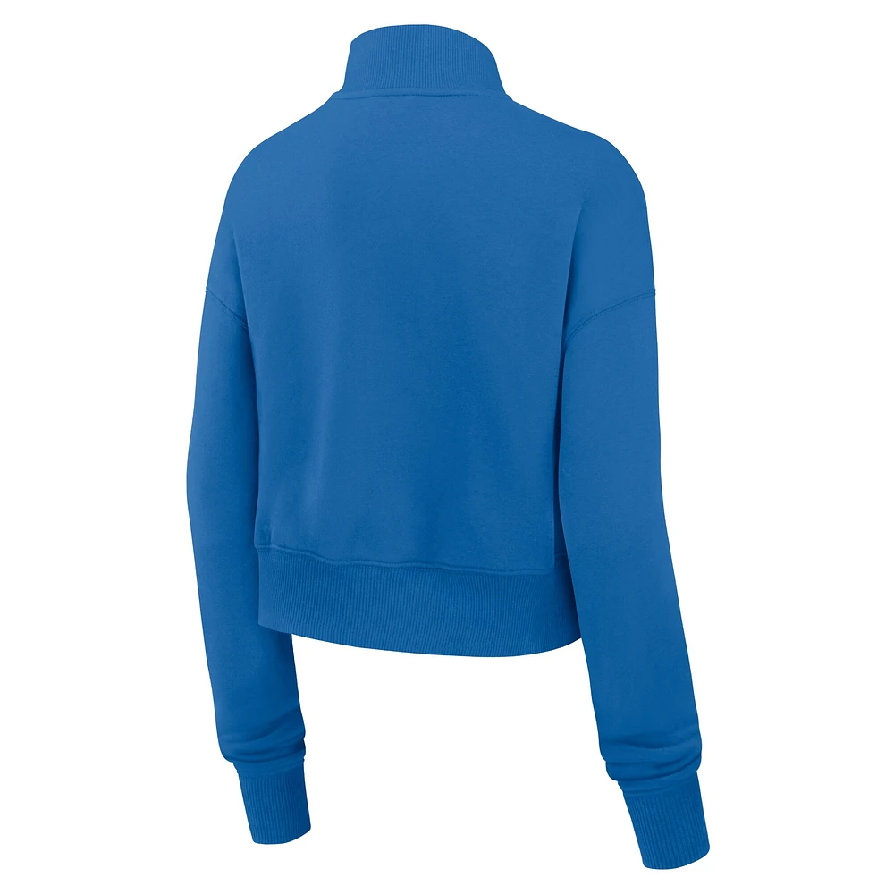 Women's Nike Blue Detroit Lions Rewind Phoenix Half-Zip Sweatshirt