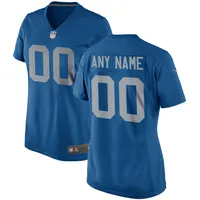 Men's Nike Blue Detroit Lions Throwback Custom Game Jersey