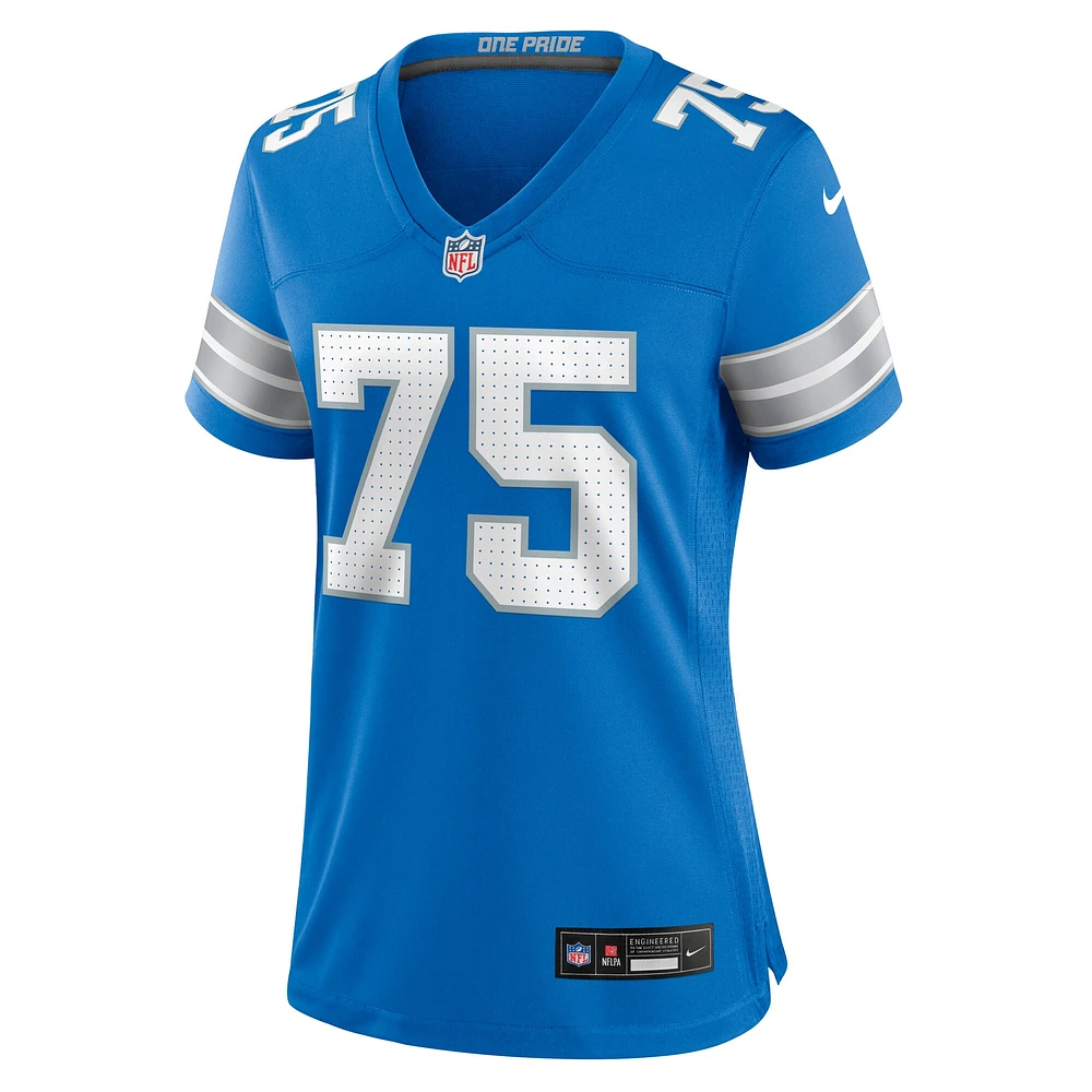Maillot de match Nike Colby Sorsdal bleu pour femme des Lions Détroit