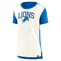 Women's Nike Cream/Blue Detroit Lions Wordmark Tri-Blend T-Shirt