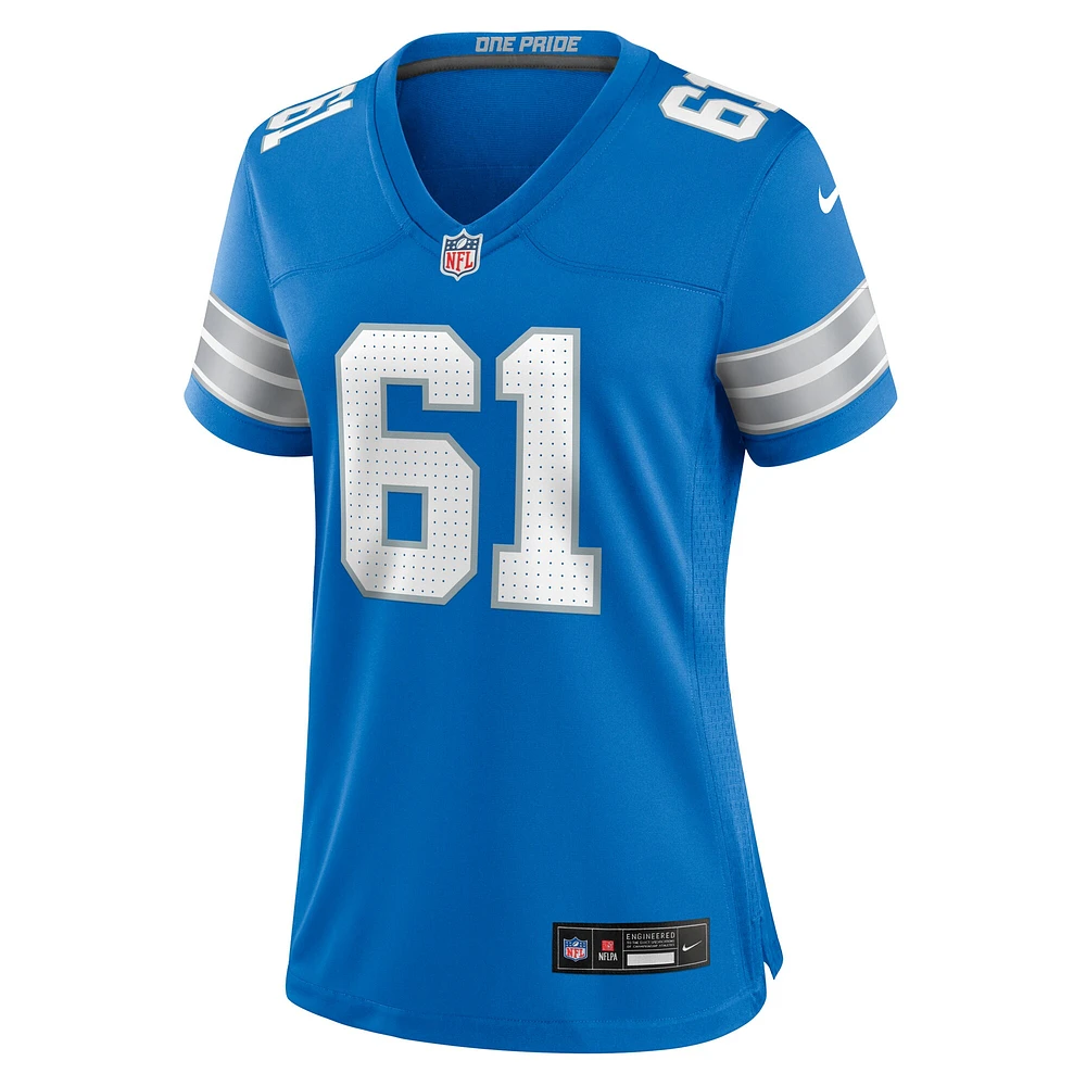 Women's Nike David Bada  Blue Detroit Lions Team Game Jersey