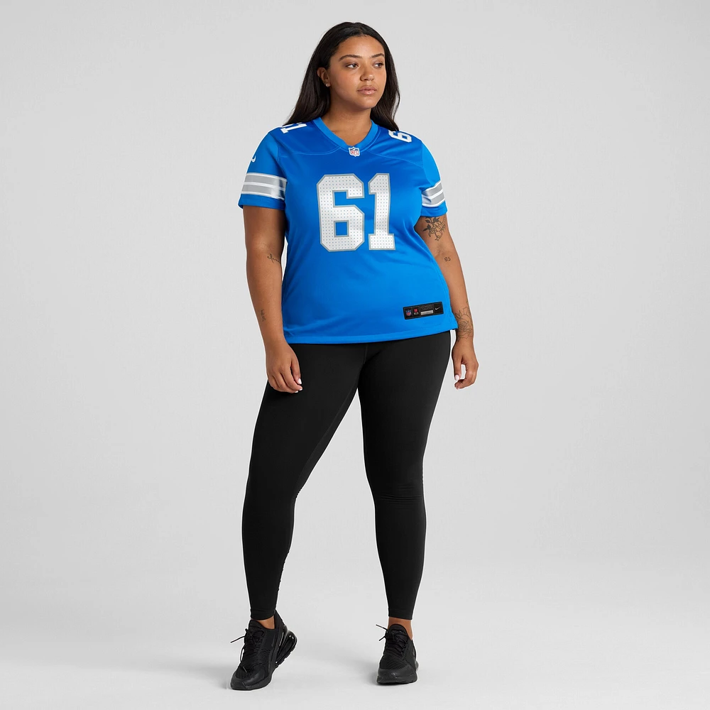 Women's Nike David Bada  Blue Detroit Lions Team Game Jersey
