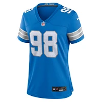 Women's Nike D.J. Reader  Blue Detroit Lions Team Game Jersey