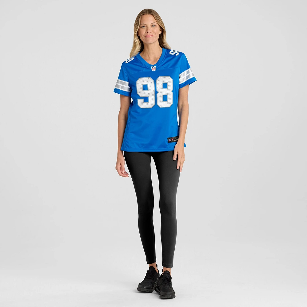 Women's Nike D.J. Reader  Blue Detroit Lions Team Game Jersey