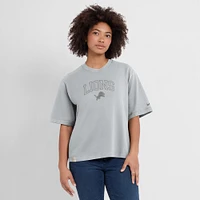 T-shirt Nike gris Glory Arch Boxy pour femme des Lions de Detroit