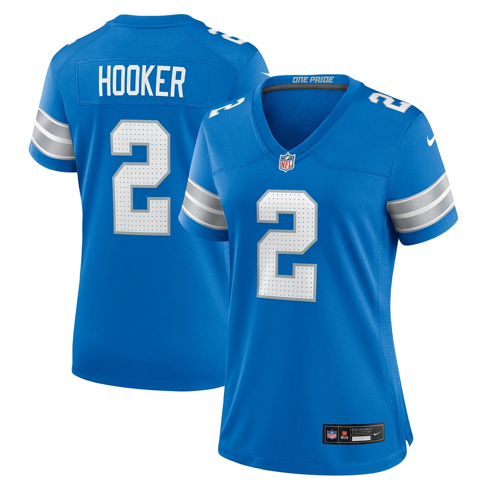 Maillot de match Nike Hendon Hooker bleu pour femme des Detroit Lions