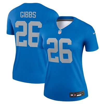 Haut de performance Nike Jahmyr Gibbs bleu pour femme Detroit Lions Alternate Legend Player